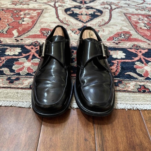 Prada Black Leather Monk Strap Buckle Dress Shoes - Picture 1 of 9